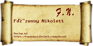 Füzessy Nikolett névjegykártya